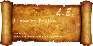 Lissauer Etelka névjegykártya